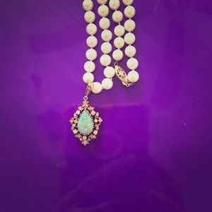 PEAR SHAPED OPAL with 25 Diamonds,